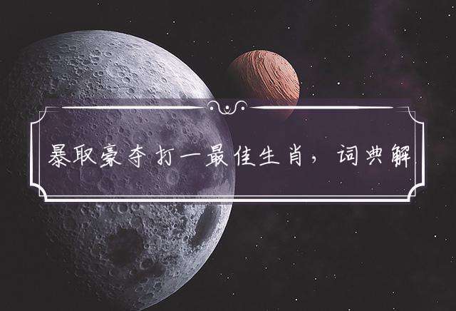 暴取豪夺打一最佳生肖，词典解释落实