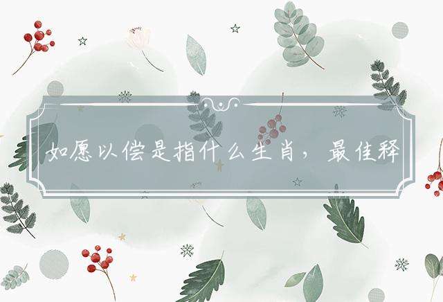 如愿以偿是指什么生肖，最佳释义成语作答解释