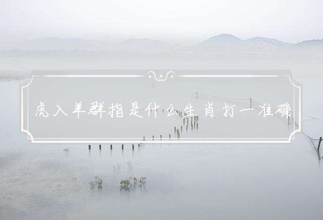 虎入羊群指是什么生肖打一准确生肖，作答解释落实