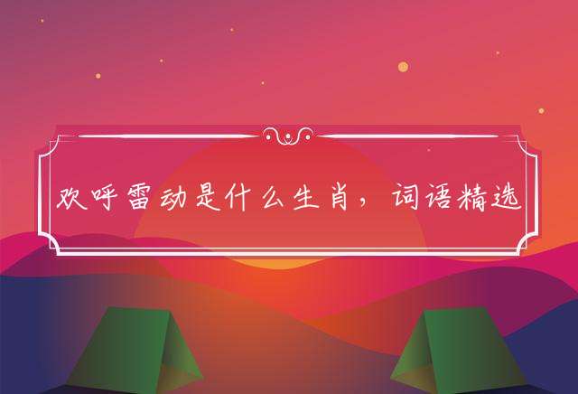 欢呼雷动是什么生肖，词语精选落实