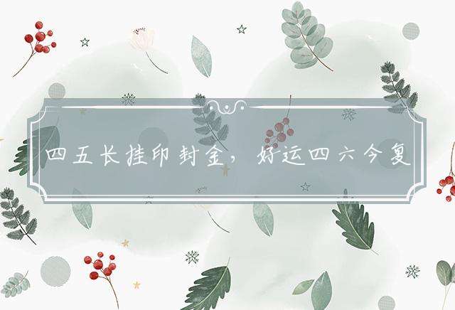 四五长挂印封金，好运四六今复开打一最佳生肖词语，词语分析作解落实